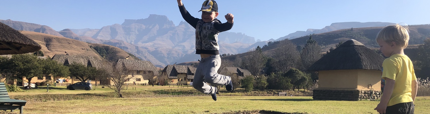 Jumping for joy in the Mountains